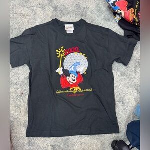 Disney Embroidered Black Mickey Mouse T-Shirt from 2000 Millenium Celebration